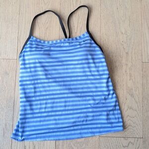Blue Striped Women's Swim Top